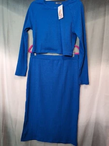 Pretty Garden Woman's 2 Pc.Long Sleeve Cropped Top And Skirt Size XL (312) - Picture 1 of 7