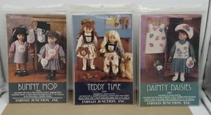 Lot of 3 Indygo Junction Doll Sewing Patterns Bunny Hop Teddy Time Dainty Daisys - Picture 1 of 6