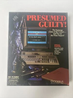 NEW/SEALED Vintage 1989 Cosmi PRESUMED GUILTY! IBM PC Game 5.25" disk New - Image 1 of 4