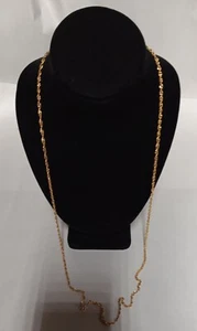 36" Sparkly Gold Over Sterling Necklace Marked 925 Italy  - Picture 1 of 5