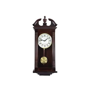 Bedford Clock Bedford Analog 27 1/2" Cherry Oak Classic Chiming Wall Clock - Picture 1 of 2