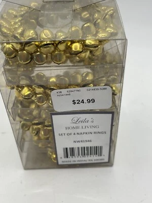 Anillos de servilleta de lino Leila's campanas (4) nuevo en caja Foto 1 de 3