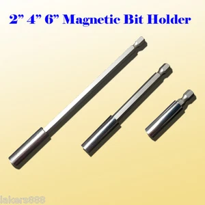 3x Magnetic Bit Extension Holder 2"/4"/6" Quick Change 1/4" Hex Shank - Picture 1 of 3