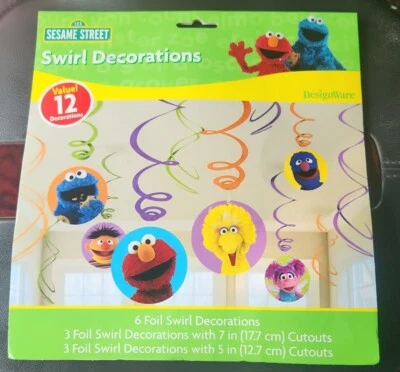Decoraciones Remolino Calle Sésamo SELLADAS NUEVAS Fiesta de Cumpleaños 12 Decoraciones Elmo  Foto 1 de 4