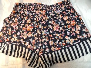 Vera Bradley's PYJAMA SHORTS im SCHNITT RANKEN Muster XL Größe 16-18, schwarz neu mit Etikett - Bild 1 von 7