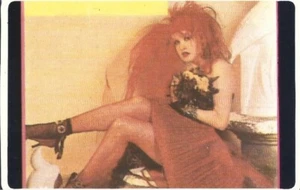 ⭕VTG card pocket calendar 1986 CYNDI LAUPER Portugal group music singer - Picture 1 of 2