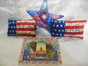 Primitive/patriotic American Flag & star Bowl Fillers-Ornies-Cupboard Tucks - Picture 1 of 7
