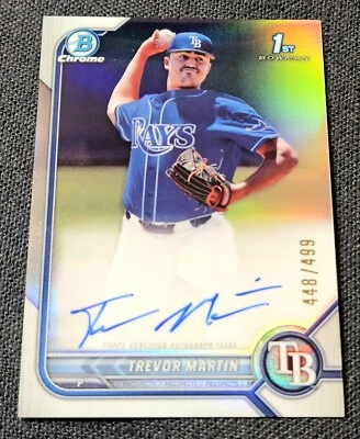 2022 Bowman Draft Chrome 1st Refractor /499 Auto Trevor Martin #CDA-TM Rays - Image 1 of 2