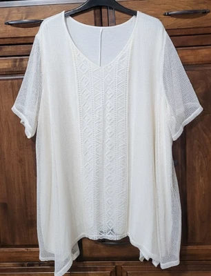 Catherines NUEVO A Line Swing Dobladillo Asimétrico Malla Encaje Forrado Elástico Top Plus 2X Foto 1 de 4