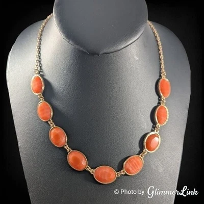 Collar Monet Naranja Piedras Ovaladas Contemporáneo Tono Dorado Foto 1 de 4