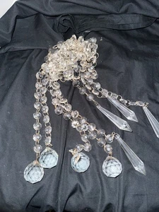 40" Crystal Garland Strands, String of Beads w/Crystal Prism Pendant, Icicle - Picture 1 of 8