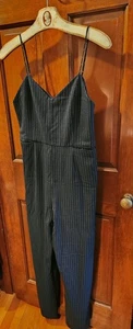 Anthropologie • The Essential Jumpsuit • dunkelblau Nadelstreifen Größe 8 - Bild 1 von 13