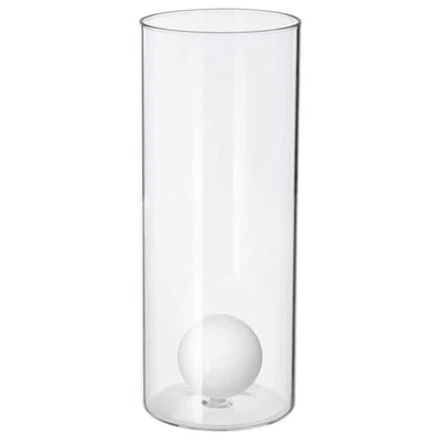 Jarrón IKEA VARMBLIXT, vidrio transparente/blanco, 9 3/4" (005.299.87) NUEVO Foto 1 de 3