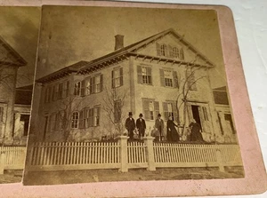 Foto rara antigua victoriana americana identificada familia Titus paisaje casa vista estéreo - Imagen 1 de 7
