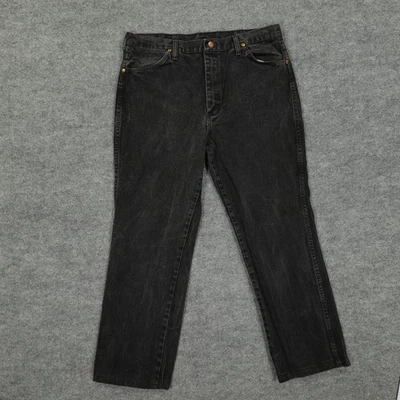 Jeans Wrangler Masculino 36x30 Preto Perna Cônica Corte Cowboy Slim Fit Tag 36x32 - Imagem 1 de 4