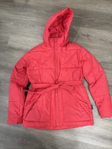 XXS Abercrombie & Fitch Womens Jacket Coat Red Puffer Hooded Coat - Picture 1 of 6