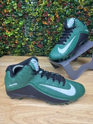 NIKE Alpha Strike 2 Football Cleats Shoes Green White YOUTH Big Kids Size 5.5Y - Image 1 of 4