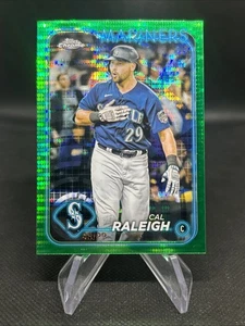 2024 Topps Chrome #119 Cal Raleigh /99 Green Sonar Refractor SEA Mariners Card - Picture 1 of 2