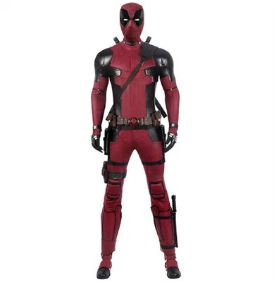 Deadpool Cosplay Costume Outfits Men Red Deadpool Jumpsuit Shoes Halloween Suit - Image 1 of 4