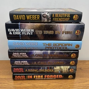 DAVID WEBER 7 HCDJ Book Lot Science Fiction A Call To Arms, Vengeance, Rising - Picture 1 of 18