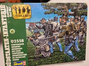 Soldados de infantería confederados de la Guerra Civil Americana Revell en caja 1/72 #2558 - Imagen 1 de 2