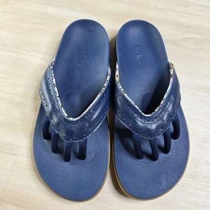 Sandali Wellrox Becca separatore punta in pelle slip on slide taglia 9 blu come nuovi - Foto 1 di 8
