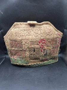 Antique 1920s Raffia Hand Made, Cotton Lined Tea Cosy - Picture 1 of 7