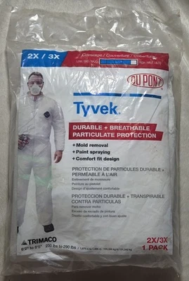 TYVEK Duradero Transpirable Protección contra Partículas Pintura Pulverización Molde Eliminación 2-3X Foto 1 de 2