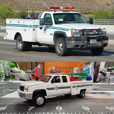 Camión de cepillos Chevy Silverado Kitbash U.S. Forest Service 1/64 Foto 1 de 4
