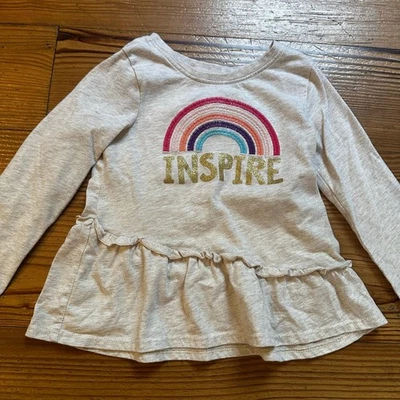 Camisa Garanimals Crema Inspire Arco Iris Manga Larga Volantes TALLA 2T Foto 1 de 4