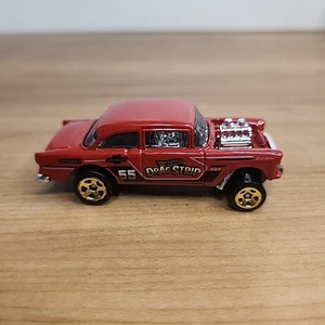 Hot Wheels 55 Chevy Bel Air Gasser Red Gold 5 Spoke 5-Pack Exclusive Car Meet - Picture 1 of 5