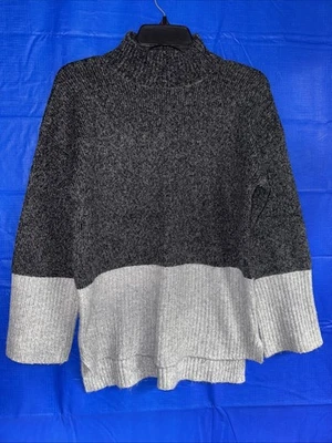 Suéter feminino Michael Kors MK mistura de lã dois tons gola simulada tamanho pequeno S #375 - Imagem 1 de 4