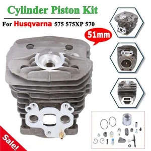 Cylinder Piston Kit for Husqvarna 575 575XP 570 Saw Replacement Accessories 51mm - Picture 1 of 12
