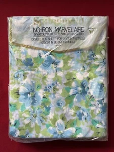 NUEVO NUEVO EN PAQUETE Marvelaire By Springmaid Retro Azul Floral Una Hoja Doble Plano 81x104 - Imagen 1 de 4