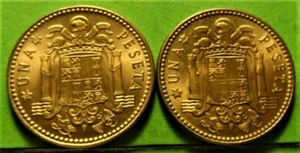 ESTADO ESPAÑOL, Franco. Lote de 2, 1 peseta 1953 *19-62, Sin Circular, Cu - Picture 1 of 2