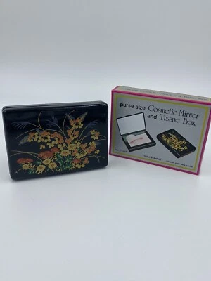 Vintage 1984 Cosmetic Mirror & Tissue Box SEALED UNOPENED W/ Box Purse Sz 716BT  - Image 1 of 4