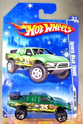 2008 Hot Wheels Snowflake Card #71 All Stars TOYOTA BAJA TRUCK Green w/ORUT5 Sp - Image 1 of 4