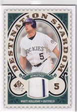 2009 UD SP LEGENDARY CUTS MATT HOLLIDAY STARDOM GAME JERSEY 2CL