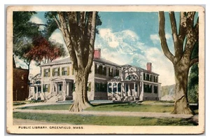 Greenfield Massachusetts Public Library Old Trees Greenfield MA 1921 Poststempel - Bild 1 von 2