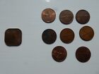 Malaya And British Borneo (8 x 1 Cent-Round & 1 x 1 Cent Square) Coins