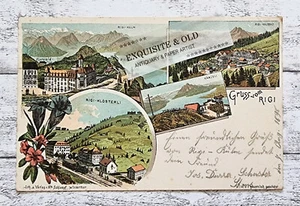 AK Gruss vom Rigi Känzeli Kaltbad Natur Postkarte Ansichtskarte Vintage Deko alt - Bild 1 von 2