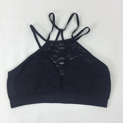 Victorias Secret Seamless Cutout Bralette Black Sports Bra Yoga Size Small - Image 1 of 4