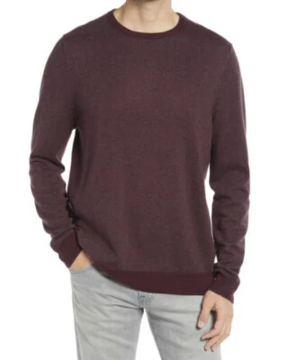 NORDSTROM TIENDA PARA HOMBRES Suéter Cuello Redondo Ojo de Pájaro en Borgoña Caramelo Pequeño Foto 1 de 4