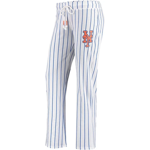 Women's Concepts Sport White New York Mets Vigor Pinstripe Sleep Pant Cover
