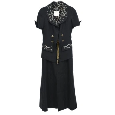 Chanel Settup Traje Chaqueta Falda Negro 93P #38 #40 124301 Foto 1 de 4