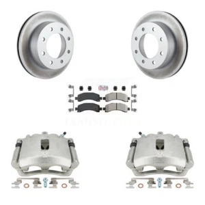 Rear Brake Caliper Coat Rotor & Semi-Metallic Pad Kit For Chevrolet Express 2500 - Picture 1 of 14