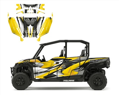 Polaris General 1000 XP 4 seater Graphics Wrap Kit 24 mil design #1533 Orange - Image 1 of 4