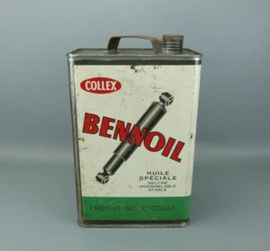 Ancien bidon de 5 Litres d'huile hydrolique, "BENNOIL COLLEX", déco atelier. - Picture 1 of 7