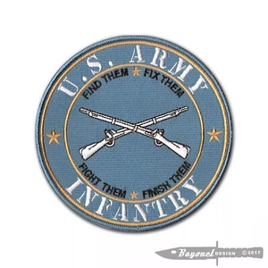 US Army Infantry embroidered patch - 5" in diameter, wax back - Army Grunt 11B - Picture 1 of 1