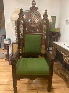 vintage chairs pair great condition green fabric  - Picture 1 of 1